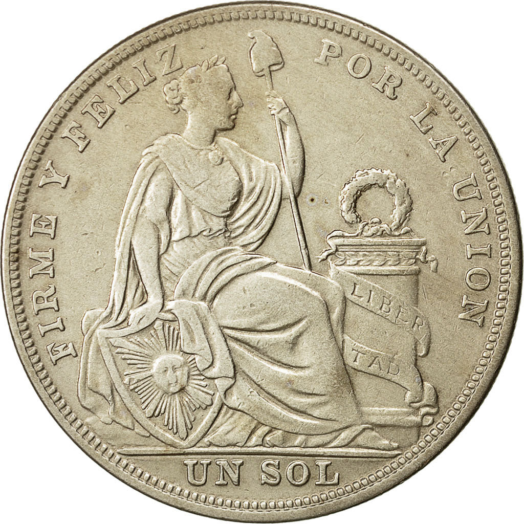 Coin, Peru, Sol, 1923, Philadelphia, EF(40-45), Silver, KM:218.1