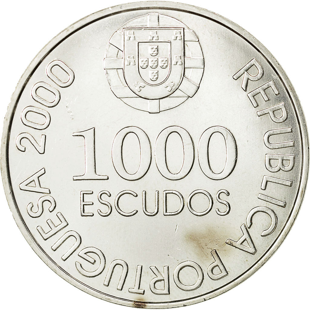 Coin, Portugal, 1000 Escudos, 2000, MS(63), Silver, KM:732