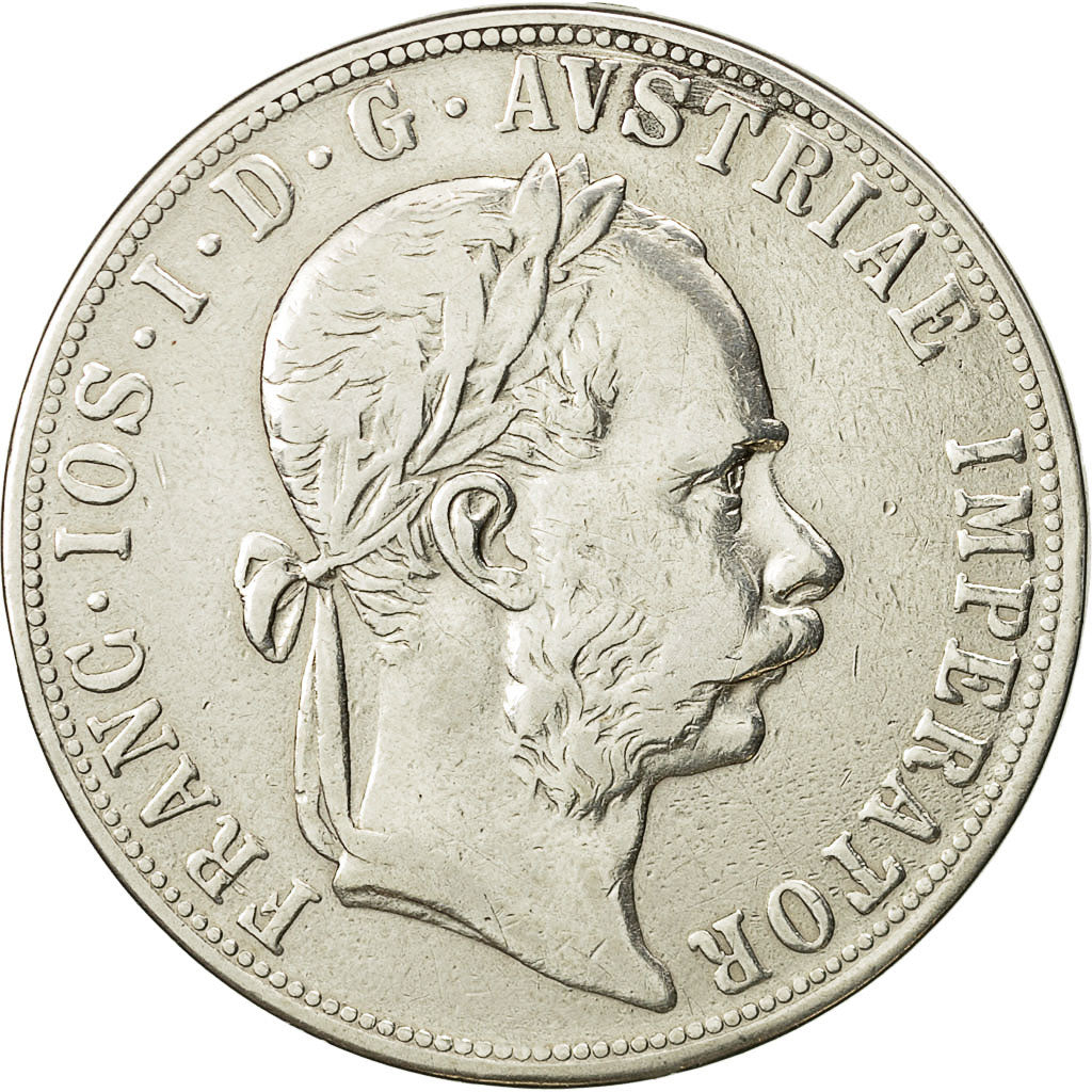 Coin, Austria, Franz Joseph I, 2 Florin, 1890, Vienna, VF(30-35), Silver