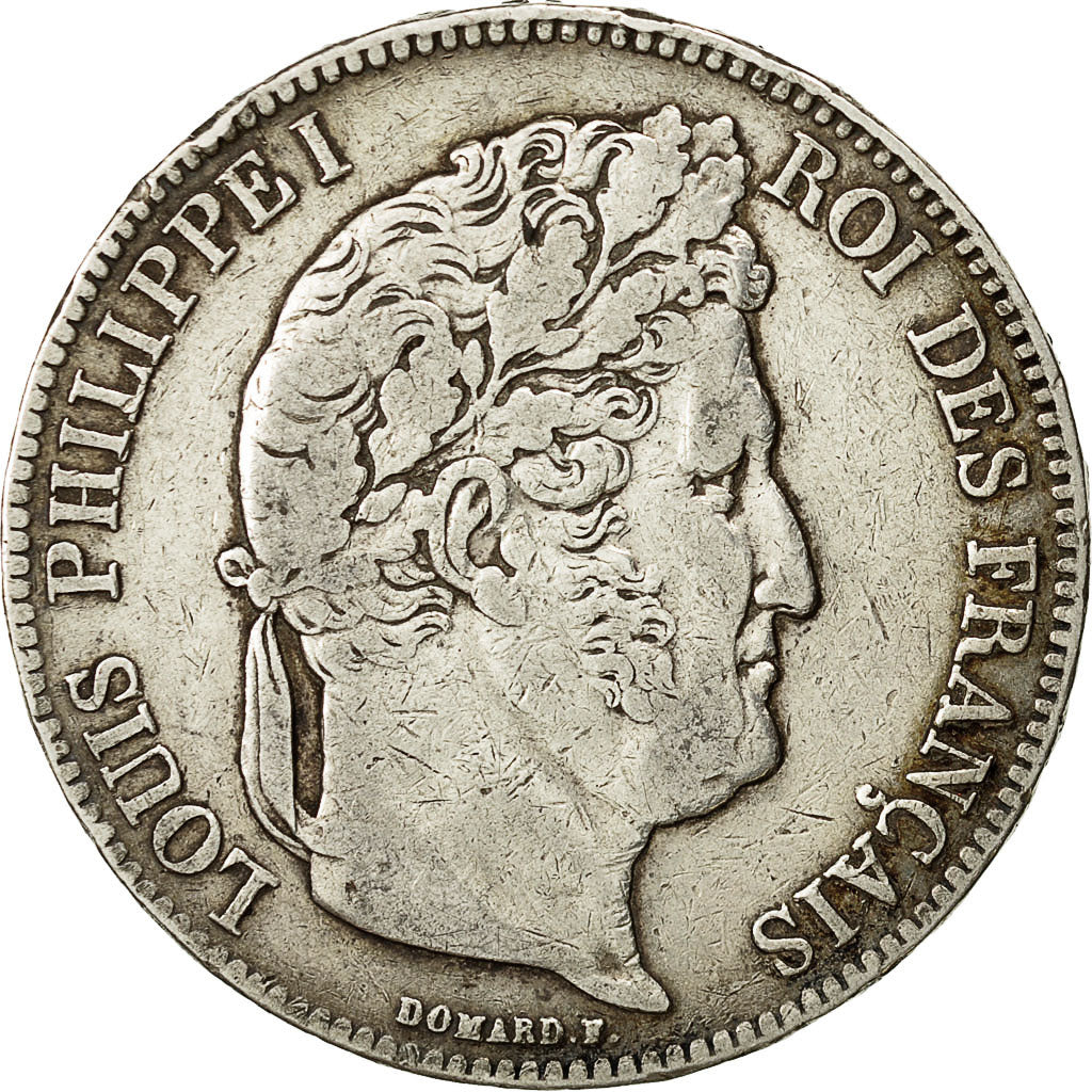 Coin, France, Louis-Philippe, 5 Francs, 1838, Rouen, VF(30-35), Silver