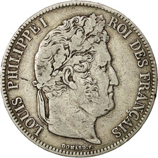 Monnaie, France, Louis-Philippe, 5 Francs, 1838, Bordeaux, TB+, Argent