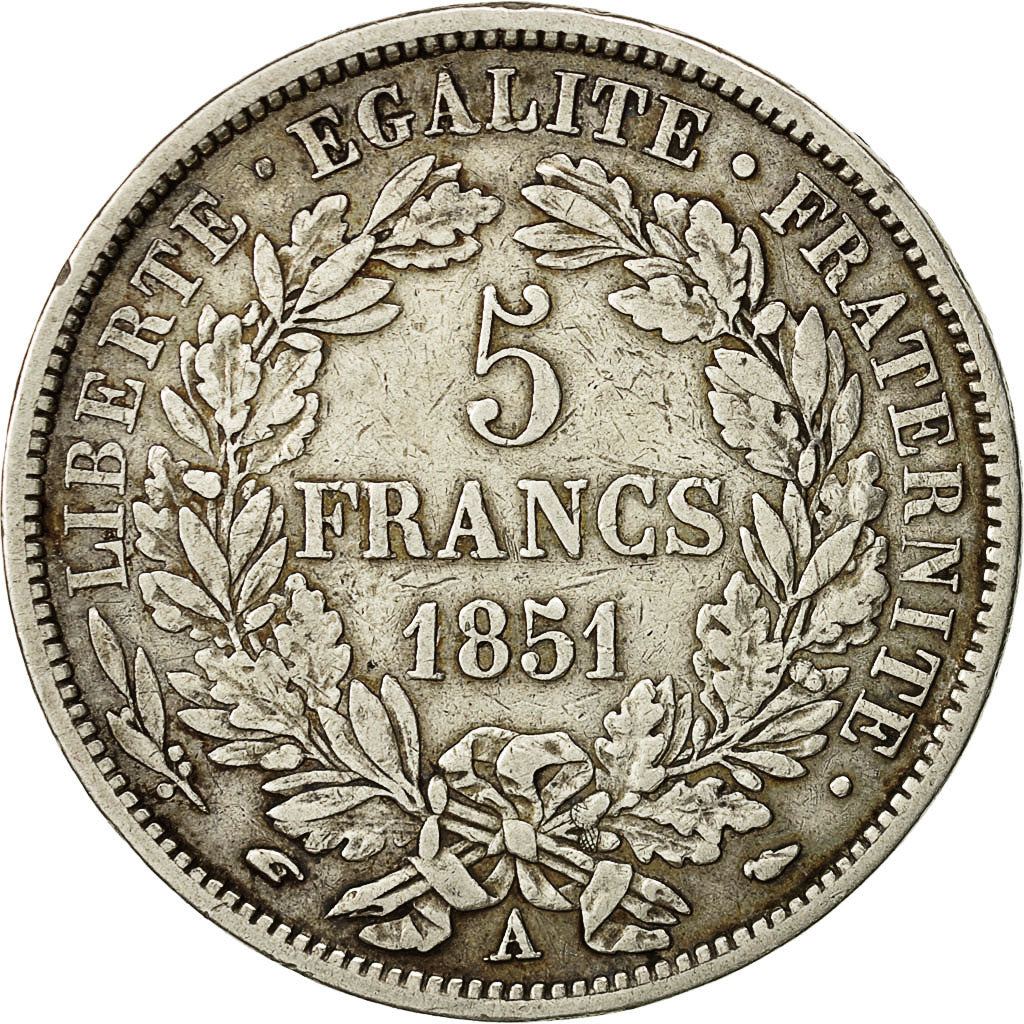 Monnaie, France, Cérès, 5 Francs, 1851, Paris, TTB, Argent, KM:761.1