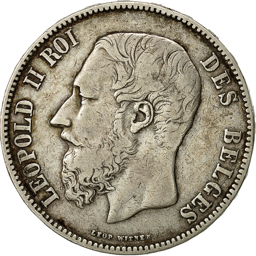 Coin, Belgium, Leopold II, 5 Francs, 5 Frank, 1873, EF(40-45), Silver, KM:24