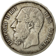 Coin, Belgium, Leopold II, 5 Francs, 5 Frank, 1873, EF(40-45), Silver, KM:24