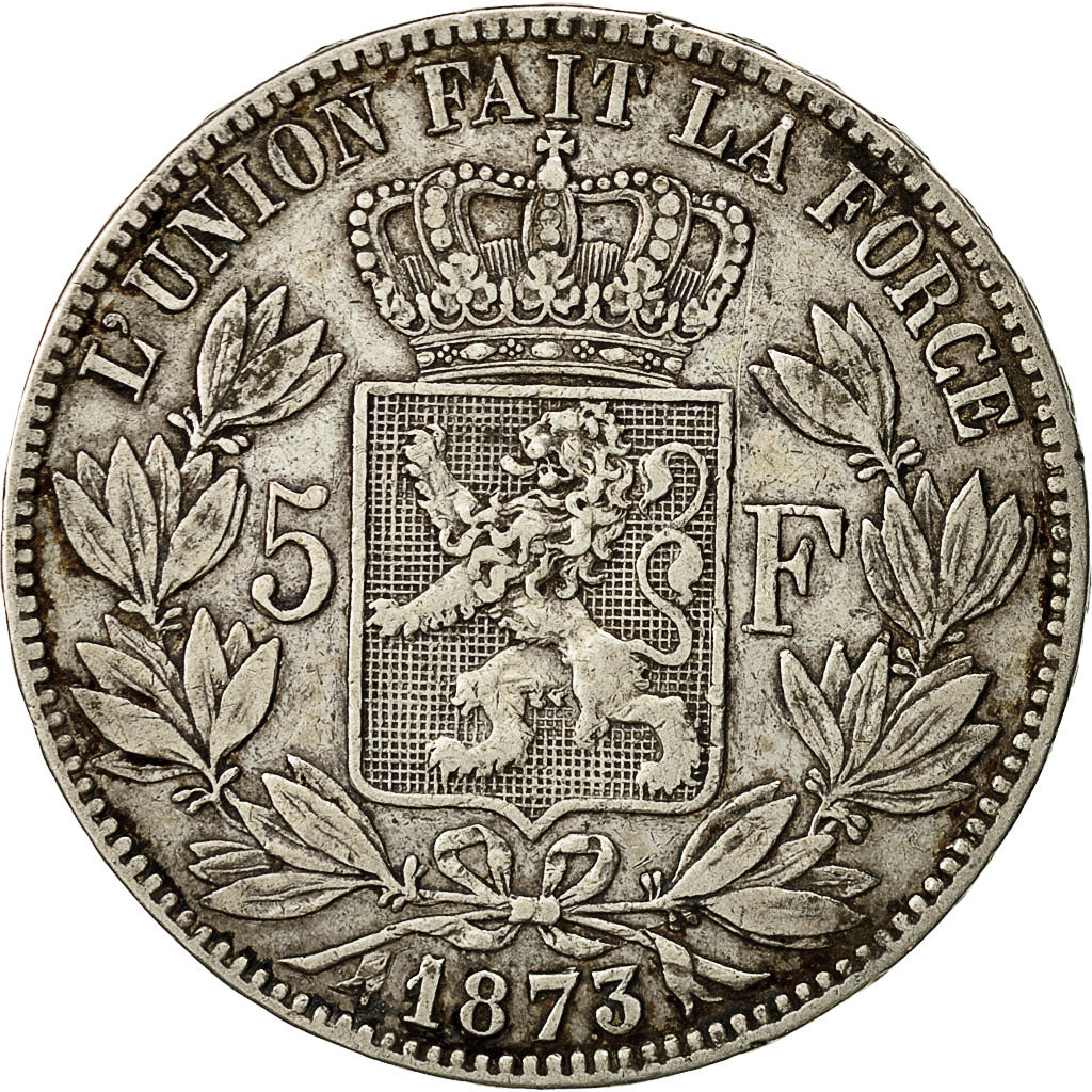 Coin, Belgium, Leopold II, 5 Francs, 5 Frank, 1873, EF(40-45), Silver, KM:24