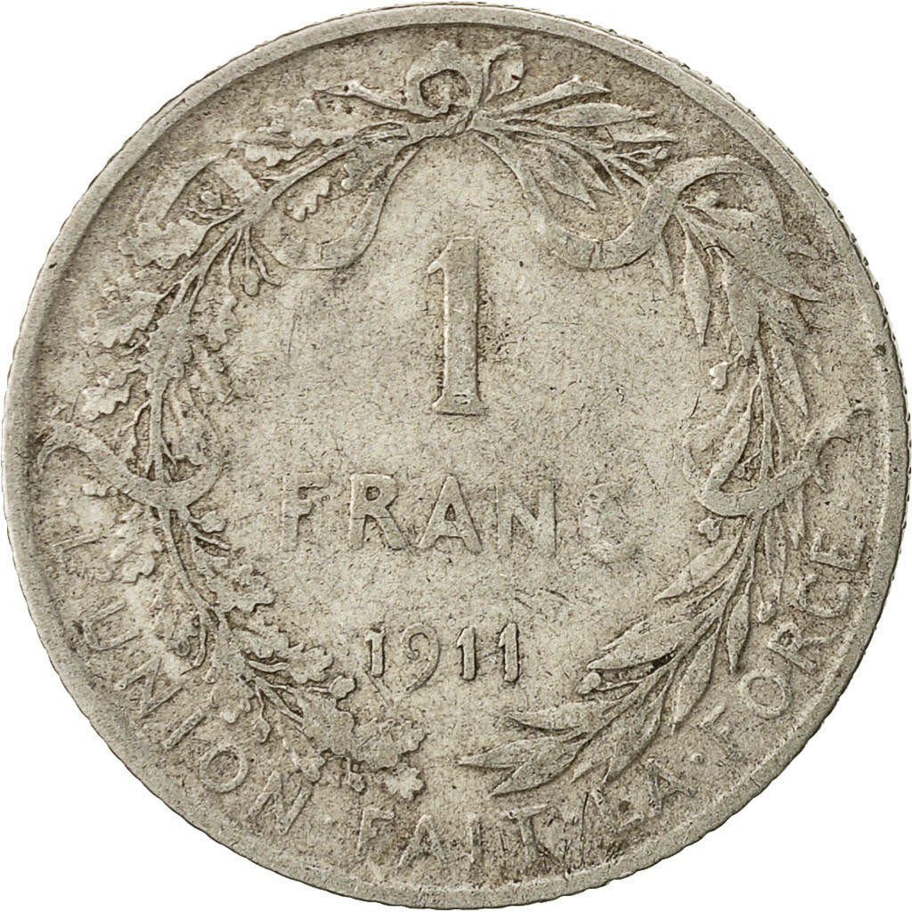 Coin, Belgium, Albert I, Franc, 1911, VF(30-35), Silver, KM:72
