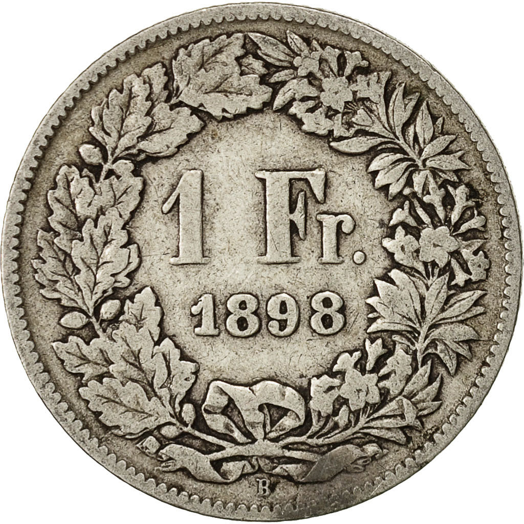 Coin, Switzerland, Franc, 1898, Bern, F(12-15), Silver, KM:24