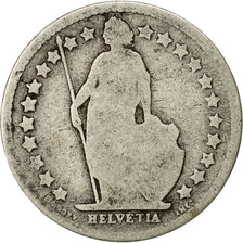 Moneta, Szwajcaria, 1/2 Franc, 1881, Bern, F(12-15), Srebro, KM:23
