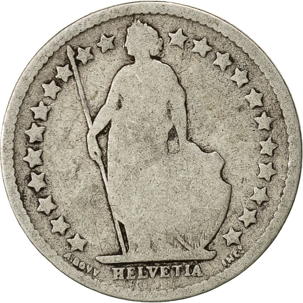 Coin, Switzerland, 1/2 Franc, 1881, Bern, F(12-15), Silver, KM:23