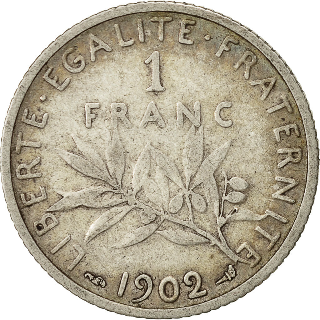 Monnaie, France, Semeuse, Franc, 1902, Paris, TTB, Argent, Gadoury:467, KM:844.1