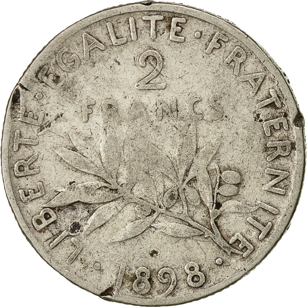 Monnaie, France, Semeuse, 2 Francs, 1898, Paris, TB+, Argent, Gadoury:532