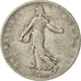 Moneda, Francia, Semeuse, 2 Francs, 1908, Paris, BC+, Plata, KM:845.1