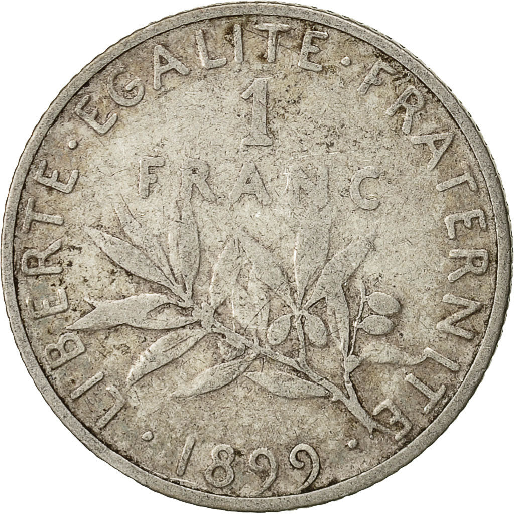 Coin, France, Semeuse, Franc, 1899, Paris, VF(30-35), Silver, KM:844.1