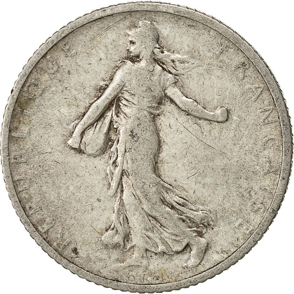 Coin, France, Semeuse, Franc, 1907, Paris, VF(30-35), Silver, KM:844.1