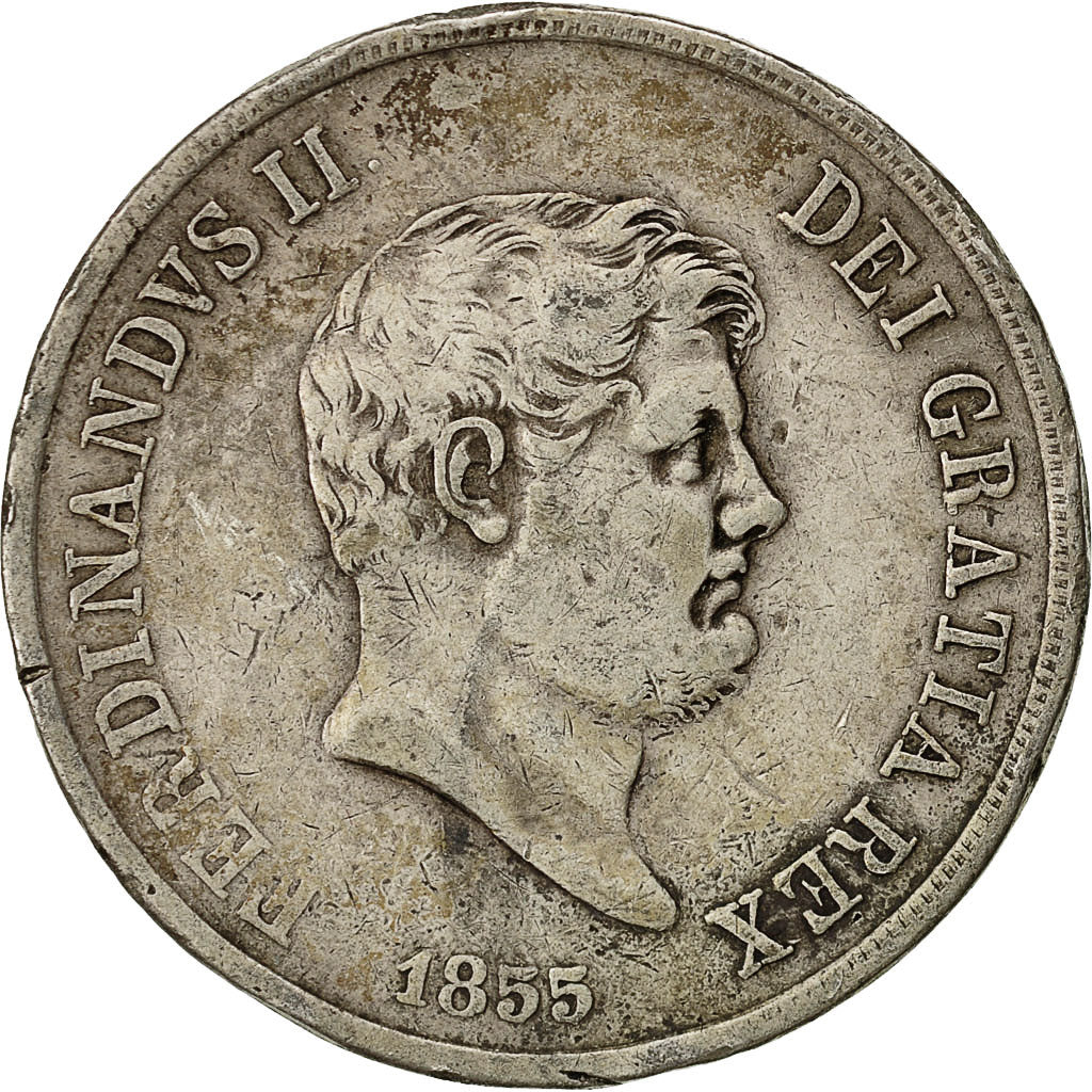 Coin, ITALIAN STATES, NAPLES, Ferdinando II, 120 Grana, 1855, Naples, EF(40-45)