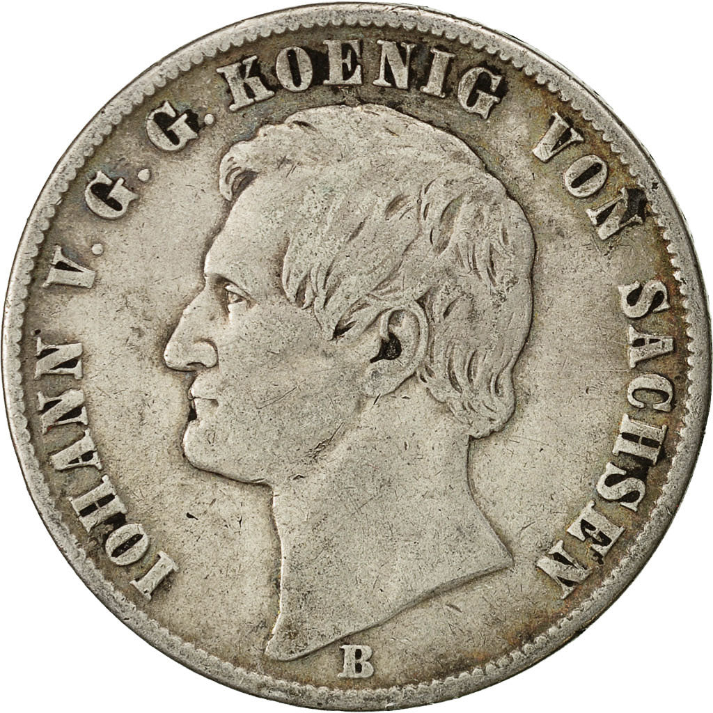 Moneta, Stati tedeschi, SAXONY-ALBERTINE, Johann, Thaler, 1864, Dresden, BB