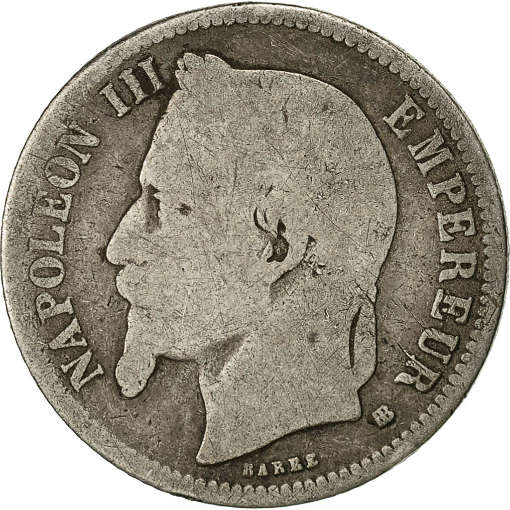Coin, France, Napoleon III, Napoléon III, Franc, 1866, Strasbourg, VG(8-10)
