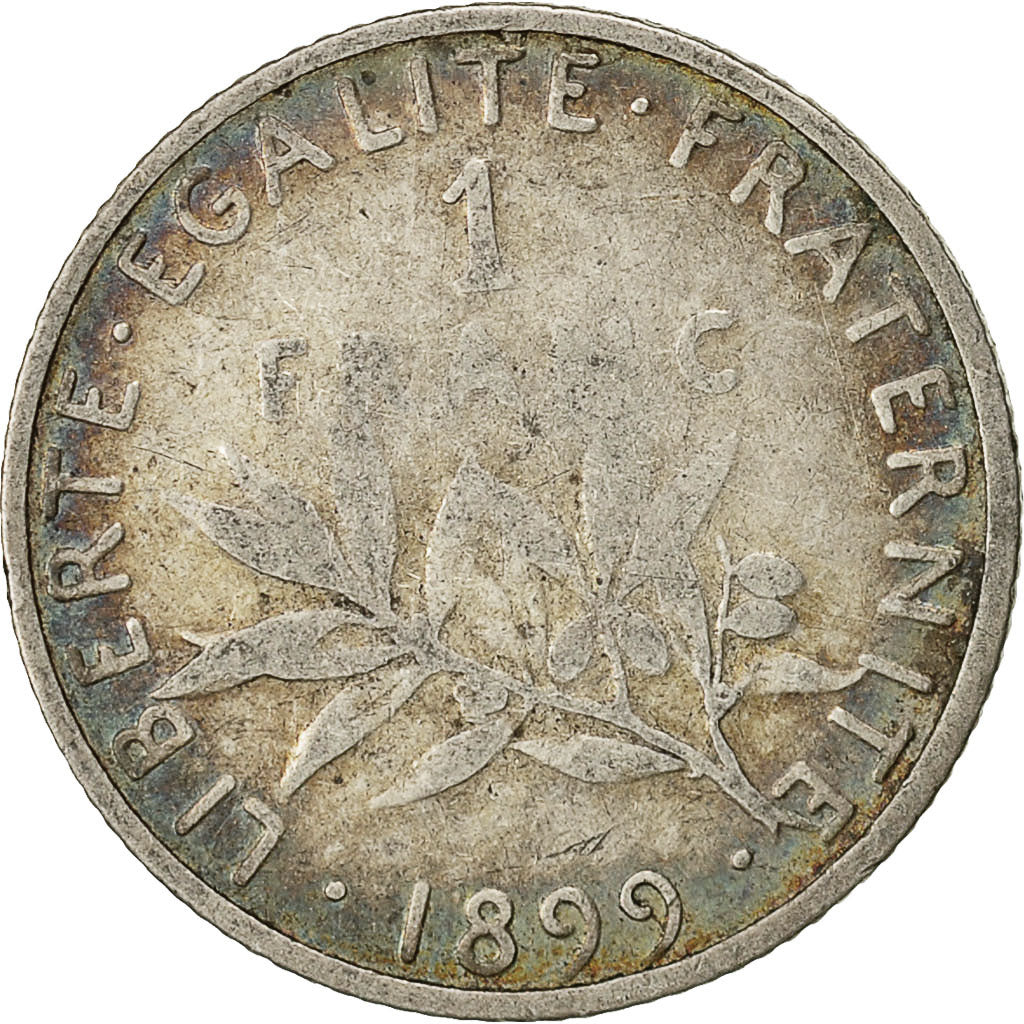 Moneta, Francia, Semeuse, Franc, 1899, Paris, MB+, Argento, KM:844.1