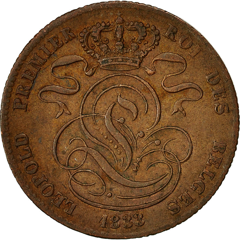 Coin, Belgium, Leopold I, 5 Centimes, 1833, EF(40-45), Copper, KM:5.1