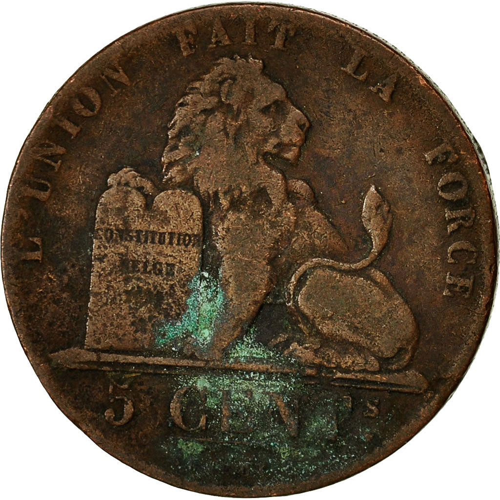 Coin, Belgium, Leopold I, 5 Centimes, 1851, VF(30-35), Copper, KM:5.1