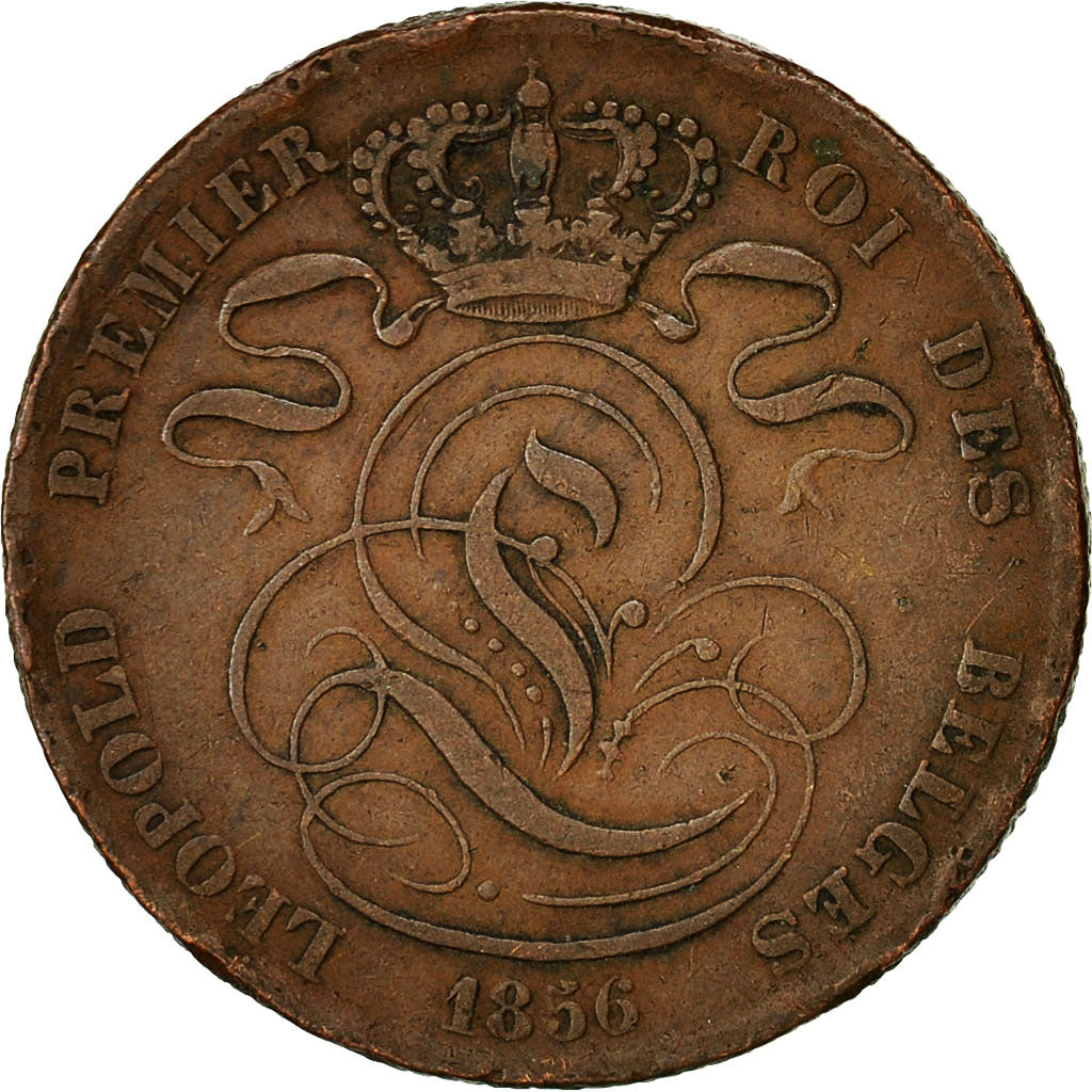Coin, Belgium, Leopold I, 5 Centimes, 1856, VF(30-35), Copper, KM:5.1