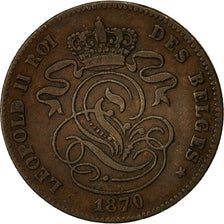 Coin, Belgium, Leopold II, 2 Centimes, 1870, EF(40-45), Copper, KM:35.1