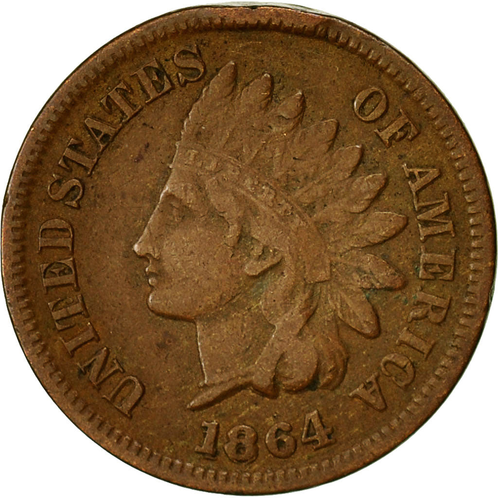Coin, United States, Indian Head Cent, Cent, 1864, U.S. Mint, Philadelphia