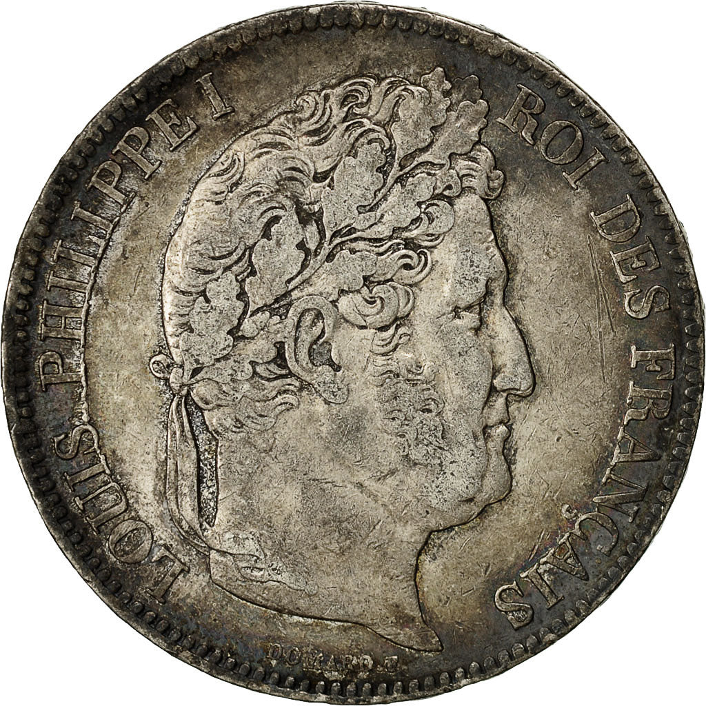 Moneda, Francia, Louis-Philippe, 5 Francs, 1832, Paris, MBC, Plata, KM:749.1
