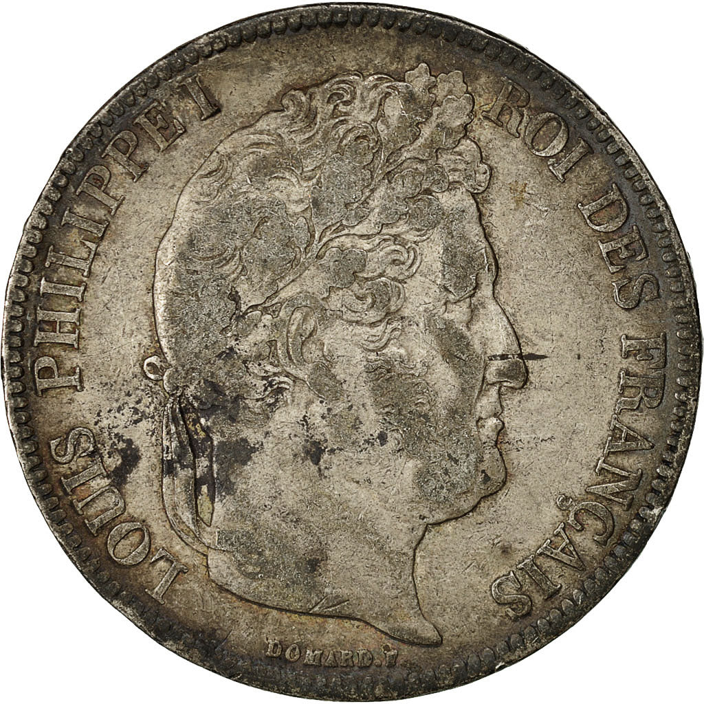 Moneta, Francia, Louis-Philippe, 5 Francs, 1832, La Rochelle, MB+, Argento