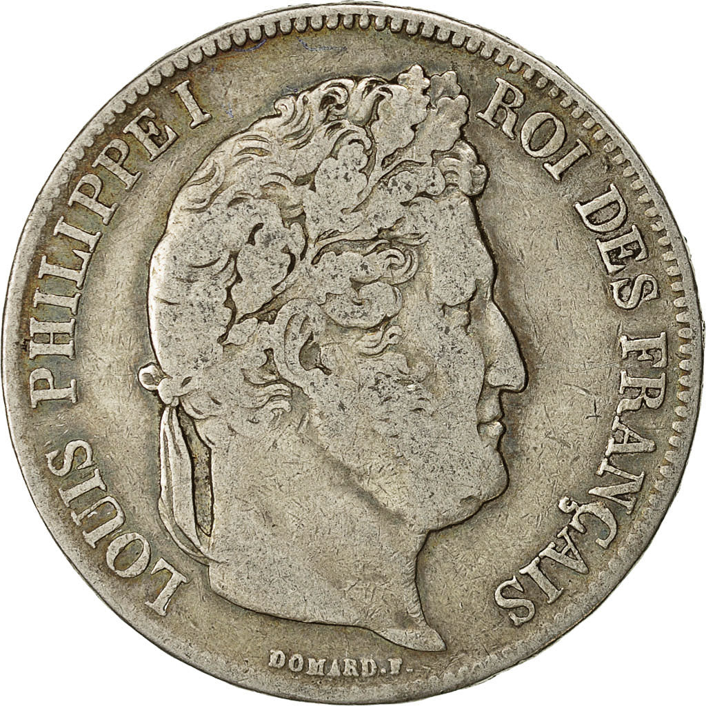 Moneta, Francia, Louis-Philippe, 5 Francs, 1832, Limoges, MB+, Argento