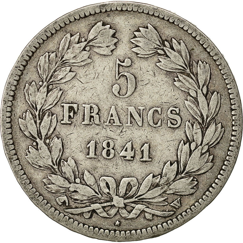 Coin, France, Louis-Philippe, 5 Francs, 1841, Lille, VF(30-35), Silver