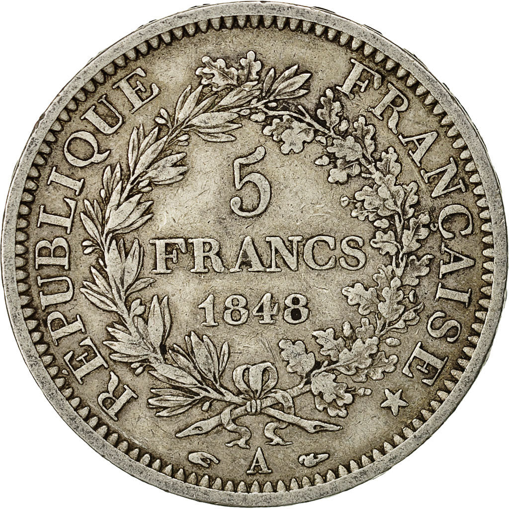 Coin, France, Hercule, 5 Francs, 1848, Paris, EF(40-45), Silver, KM:756.1