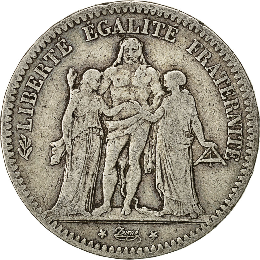 Monnaie, France, Hercule, 5 Francs, 1849, Paris, TB+, Argent, Gadoury:683