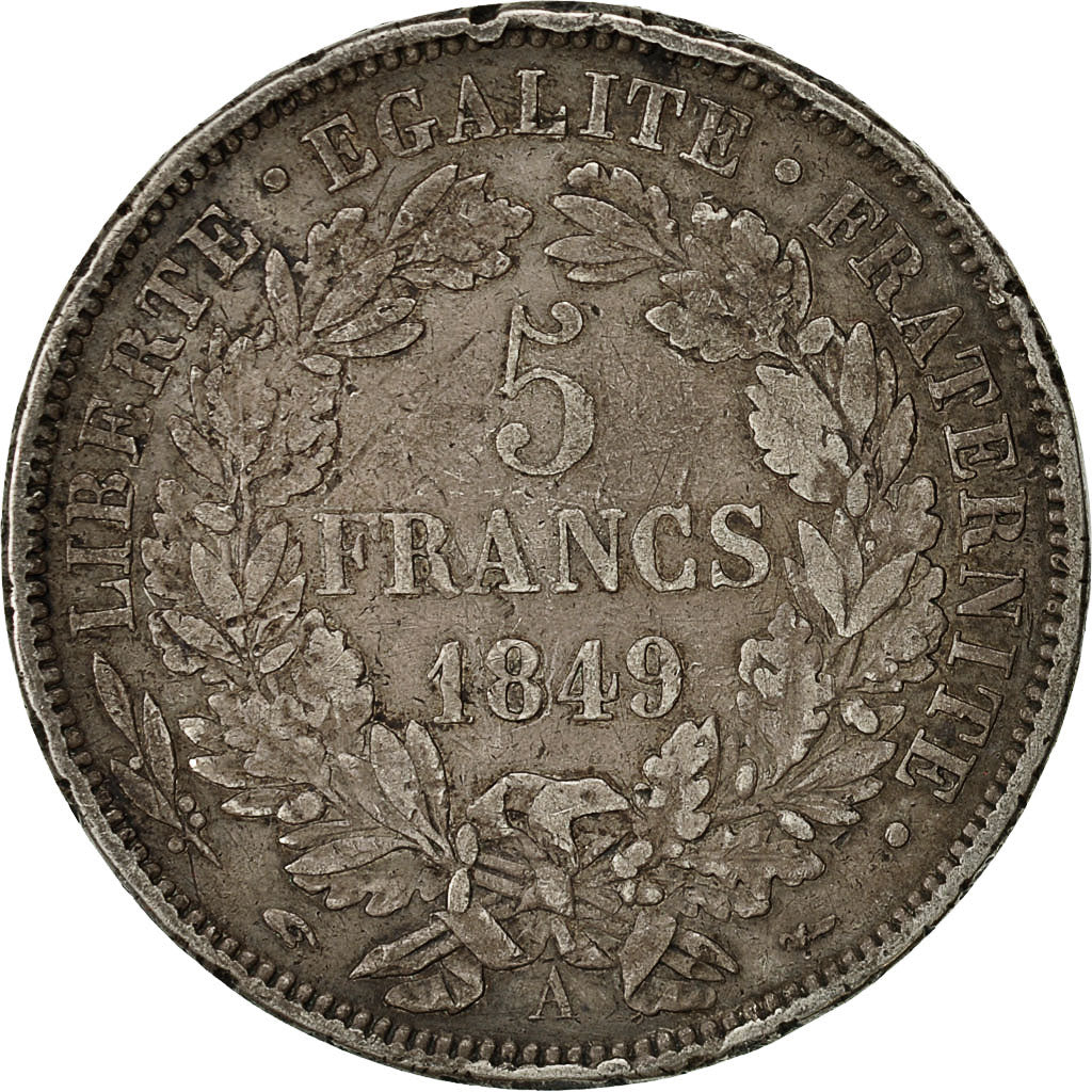 Monnaie, France, Cérès, 5 Francs, 1849, Paris, TB+, Argent, Gadoury:719