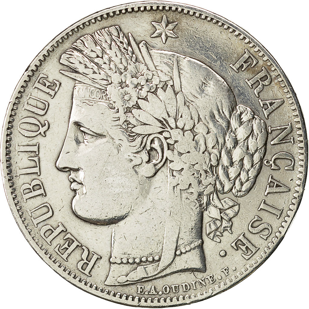 Moneta, Francia, Cérès, 5 Francs, 1849, Paris, BB, Argento, KM:761.1