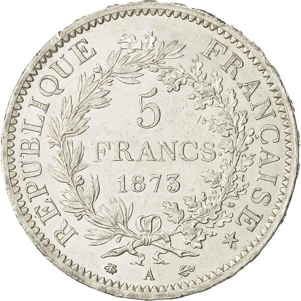 Coin, France, Hercule, 5 Francs, 1873, Paris, MS(60-62), Silver, KM:820.1