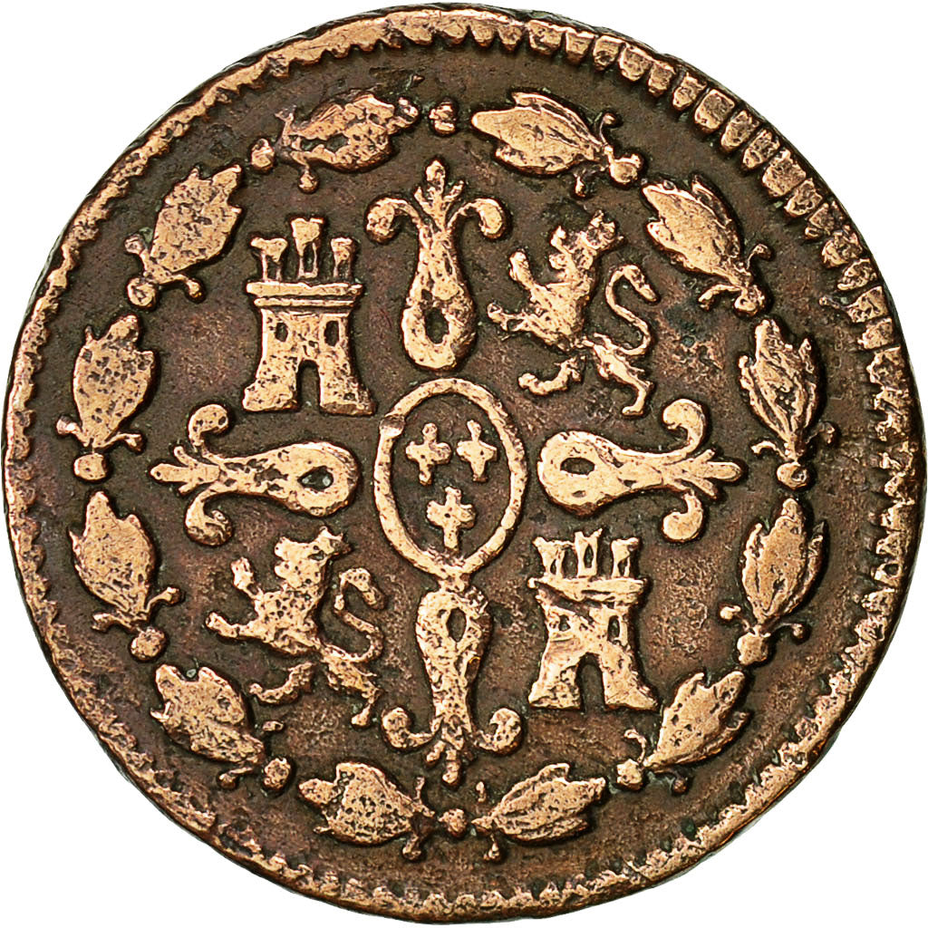 Moneta, Spagna, Charles IV, 4 maravedis, 1802, Segovia, MB, Rame, KM:427
