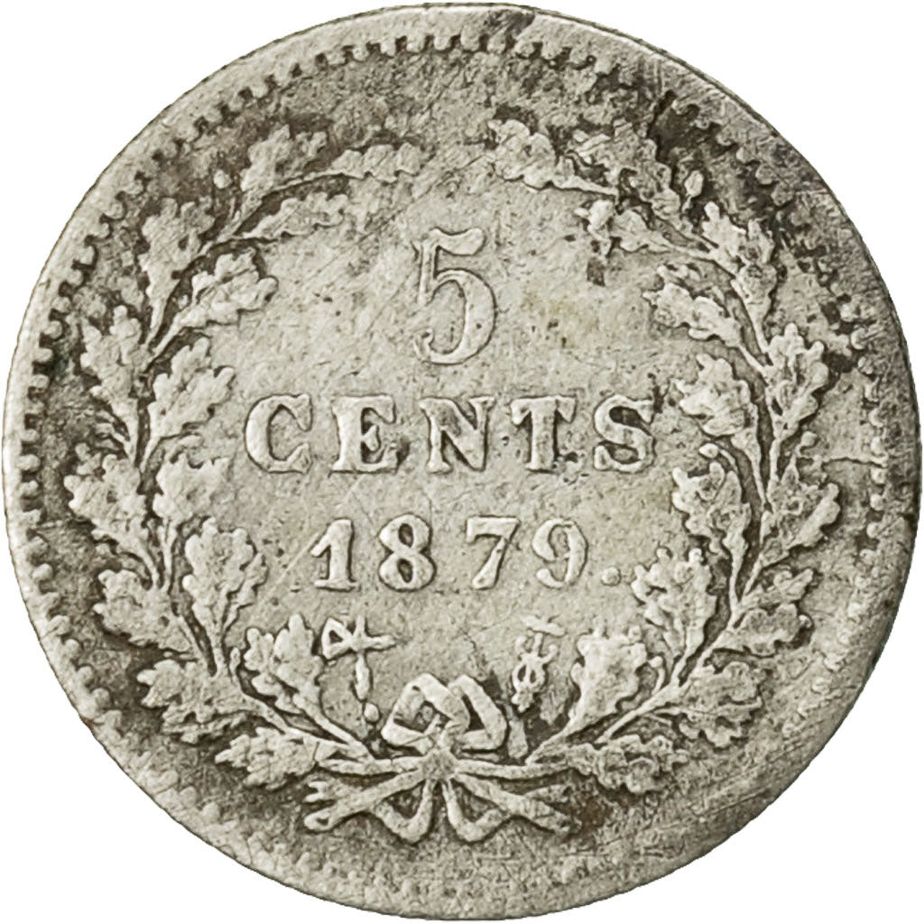 Coin, Netherlands, William III, 5 Cents, 1879, Utrecht, EF(40-45), Silver, KM:91