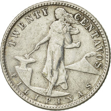 Coin, Philippines, 20 Centavos, 1945, Denver, EF(40-45), Silver, KM:182
