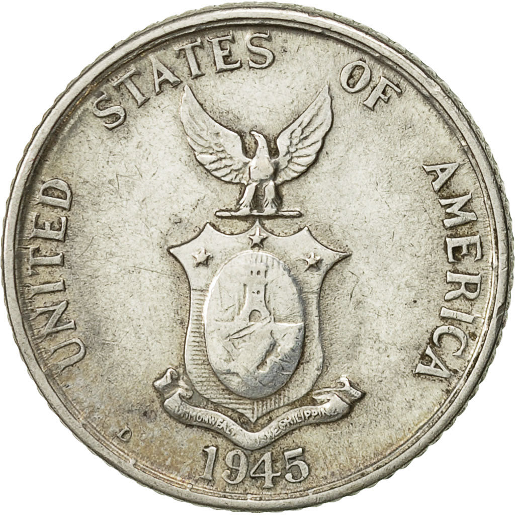 Monnaie, Philippines, 20 Centavos, 1945, Denver, TTB, Argent, KM:182