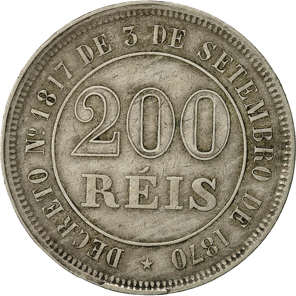 Monnaie, Brésil, Pedro II, 200 Reis, 1882, TB+, Copper-nickel, KM:478