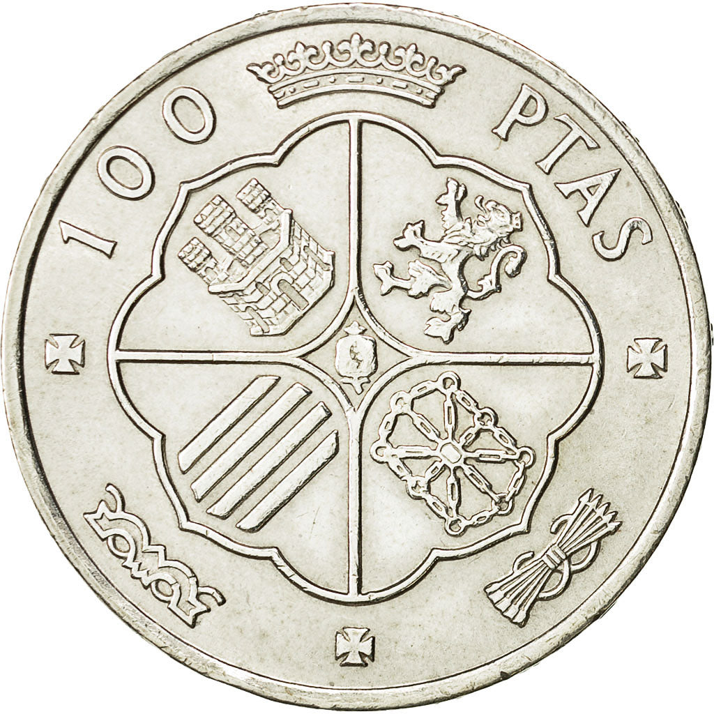 Coin, Spain, Caudillo and regent, 100 Pesetas, 1966, MS(60-62), Silver, KM:797
