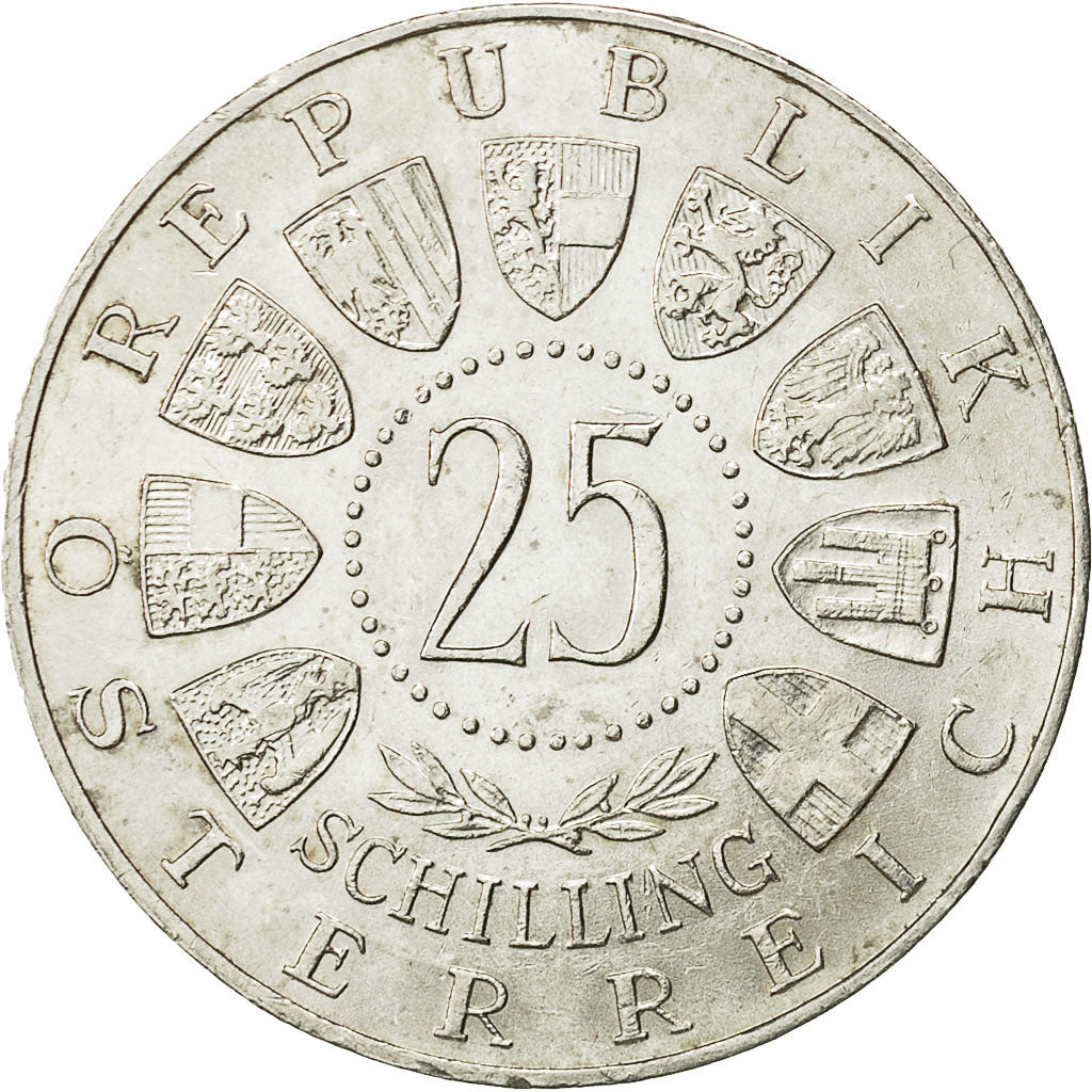 Coin, Austria, 25 Schilling, 1958, MS(60-62), Silver, KM:2884