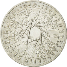 Moneta, Niemcy - RFN, 10 Mark, 1989, Karlsruhe, Germany, MS(64), Srebro, KM:173
