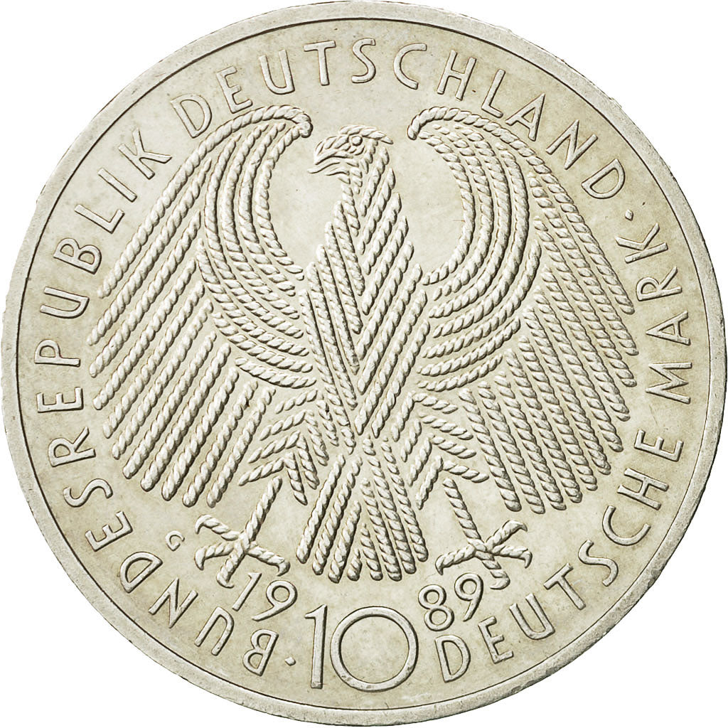 Münze, Bundesrepublik Deutschland, 10 Mark, 1989, Karlsruhe, Germany, UNZ+