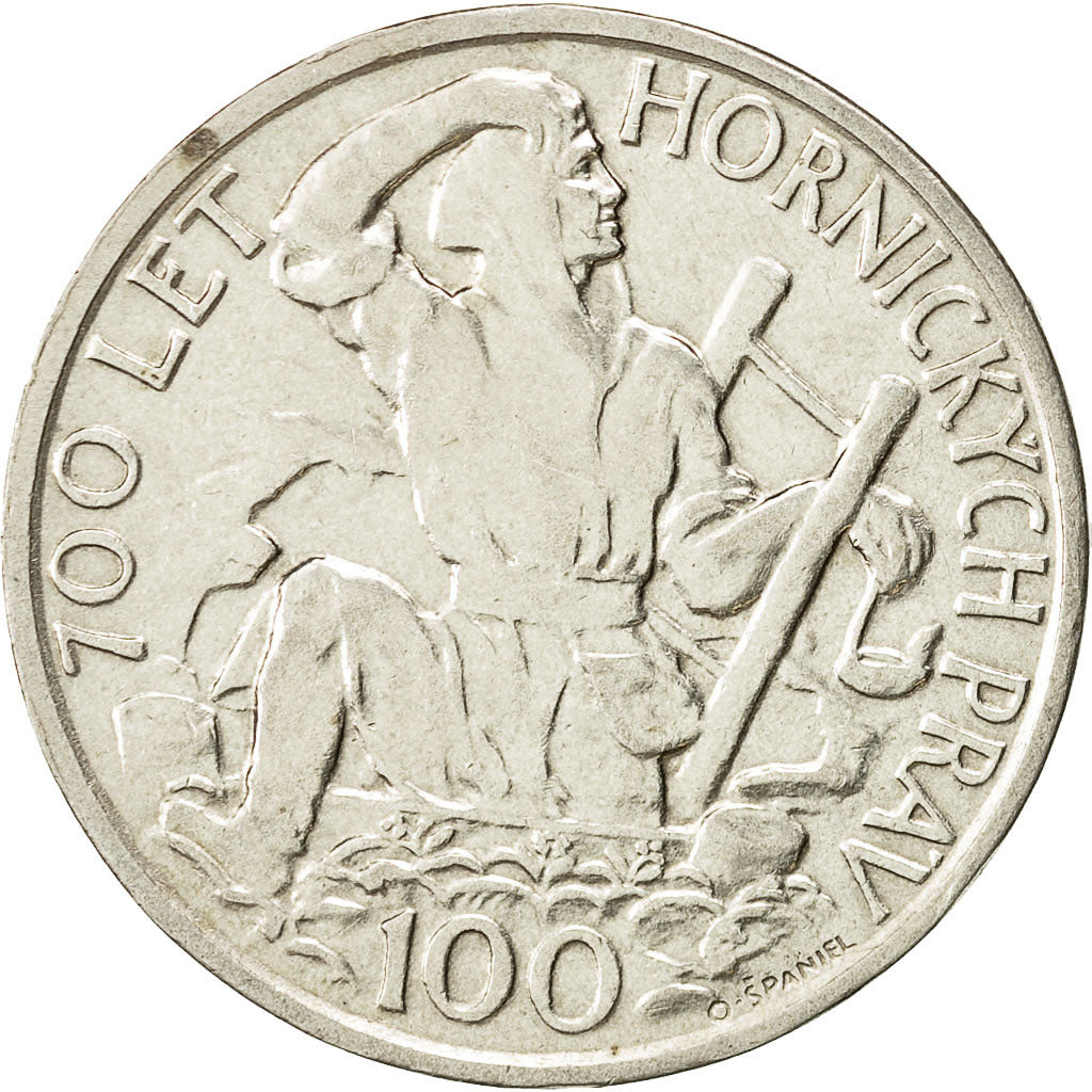 Coin, Czechoslovakia, 100 Korun, 1949, AU(55-58), Silver, KM:29