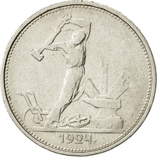Coin, Russia, URSS, 50 Kopeks, 1924, VF(30-35), Silver, KM:89.1
