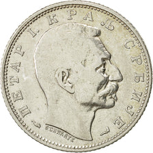 Coin, Serbia, Peter I, Dinar, 1915, Paris, AU(50-53), Silver, KM:25.1