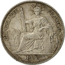 Monnaie, FRENCH INDO-CHINA, 50 Cents, 1936, Paris, TTB+, Argent, KM:4a.2