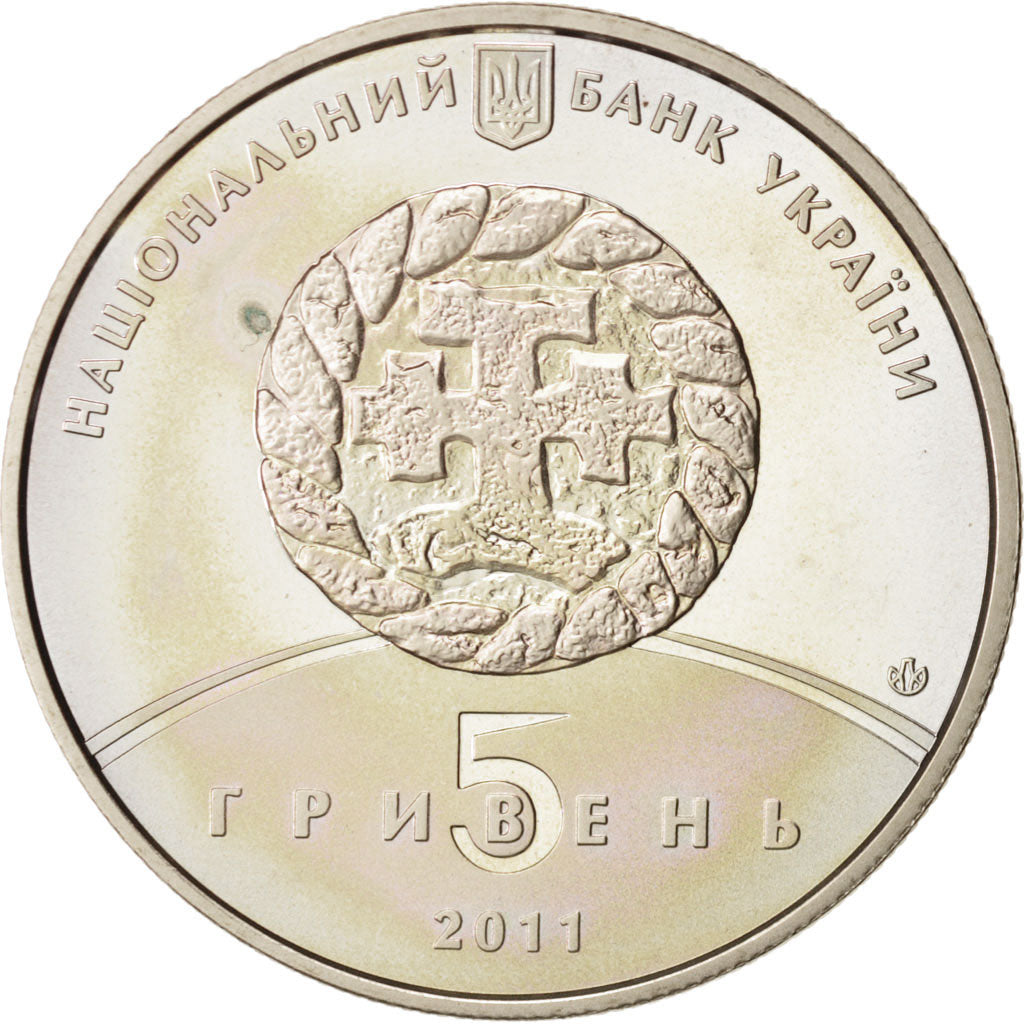 Coin, Ukraine, 5 Hryven, 2011, Kyiv, MS(63), Copper-Nickel-Zinc, KM:623